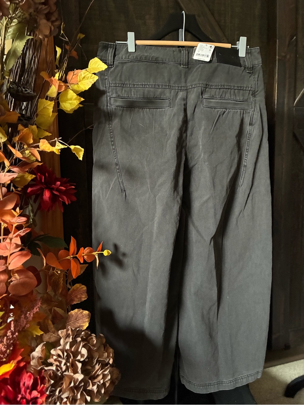 Free People Wide Leg Flared Jeans in Black balloon leg
